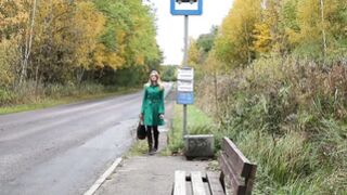 Kinky blonde Bree Haze masturbates & pisses outdoors