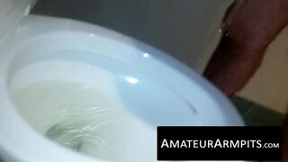 Big dicked bushy dude loves jerking off his rock hard meat