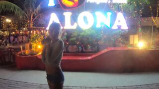 Amateur couple watches a fire show & has  sex once back in the hotel