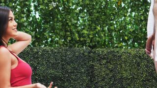 Incredibly sexy brunette gets demolished during casting