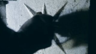 Mesmerizing brunette Victoria Daniels uses an umbrella to fuck herself