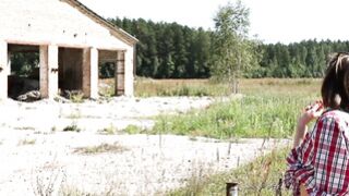 Tied up girl Mira V is rubbing her nice cunt