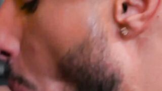 Bearded stud bends over & takes shaft in his tight hole