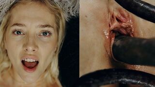 Blonde influencer bound & creampied by her pet monster