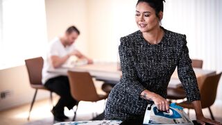 Mature MOMMY stepmommy seduces huge cock stepson in law & fucks him