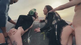 LYDIA & MONIKA Outdoor BJ & Ass Pumping Party