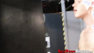 Naughty dude Antole Swift serviced two big dicked dudes during this threeway en