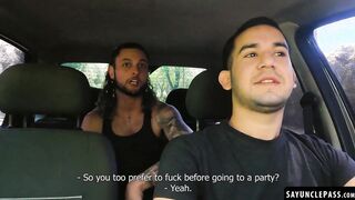 Leo Blue fucks his passenger Alexander Garcia before partying