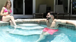 Petite blonde teen stepsis has a huge crush on her new step sibling