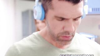 Petite Euro chick Molly Devon spreads her legs for a thick prick