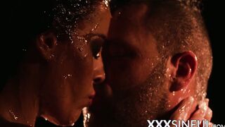 Erotic sex session in complete darkness with bombshell girl