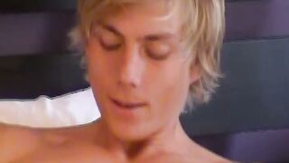 Charming blonde twink home alone & jerks off his nice prick
