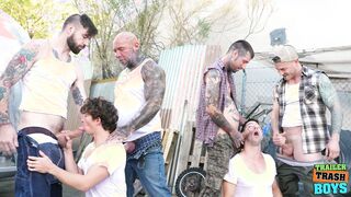 TRAILERTRASHBOYS Eddie Patrick & Greyson Myles Having A Wild Groupsex Session
