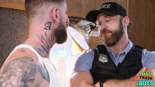 TRAILERTRASHBOYS Officer Brogan Grunts From Troy Daniels Fat Shaft