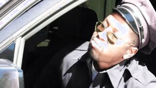 Jessica Rex takes on a big ebony police meat outdoors